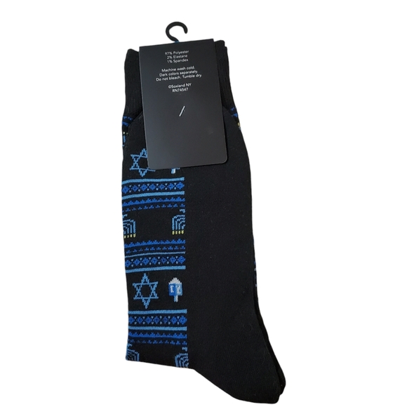 Davco Men's Star Of David Dreidel Menorah Hanukkah‎ Socks New - Picture 2 of 4